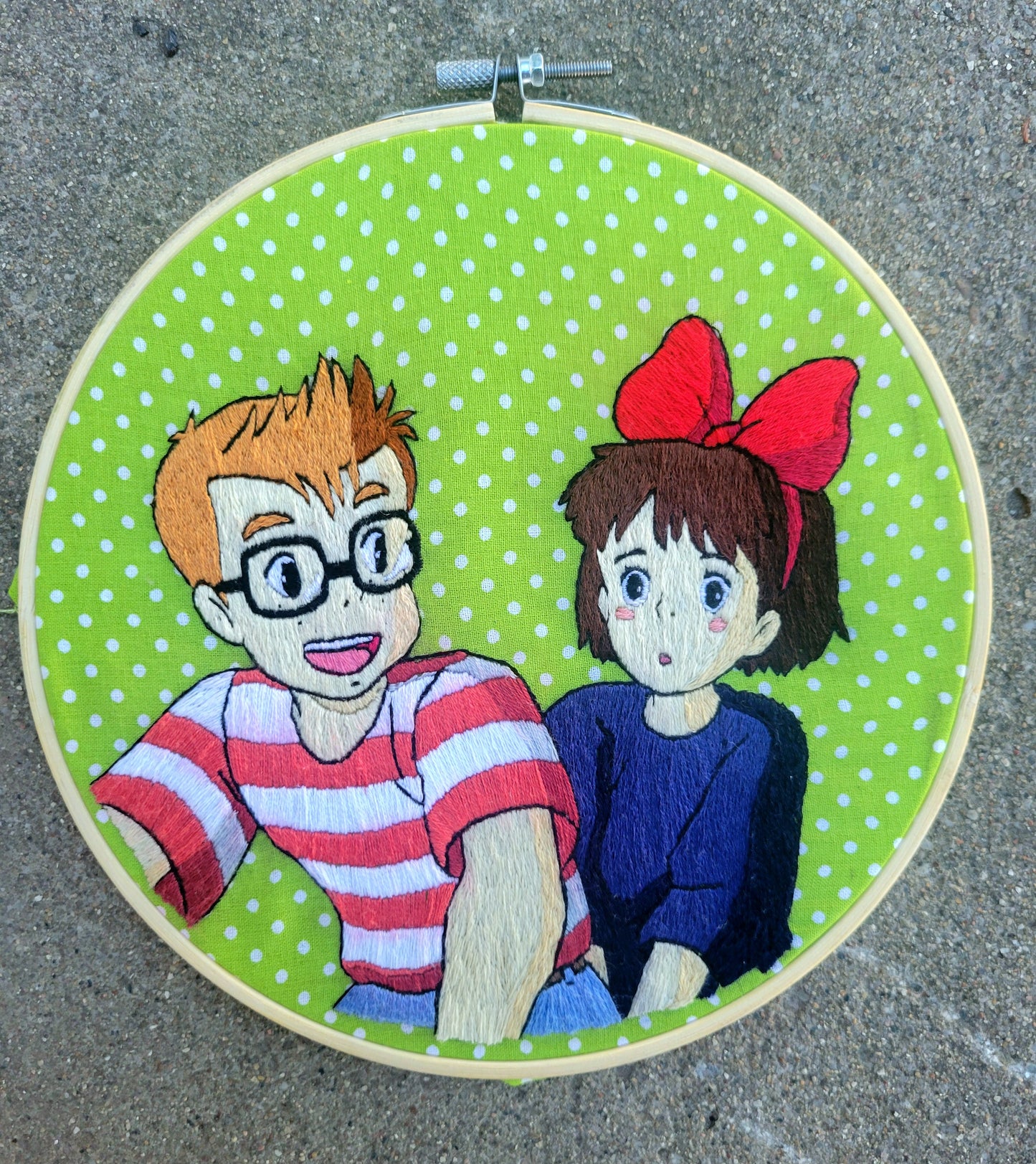 Kiki and Tombo embroidery