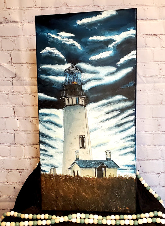 Lighthouse oil painting