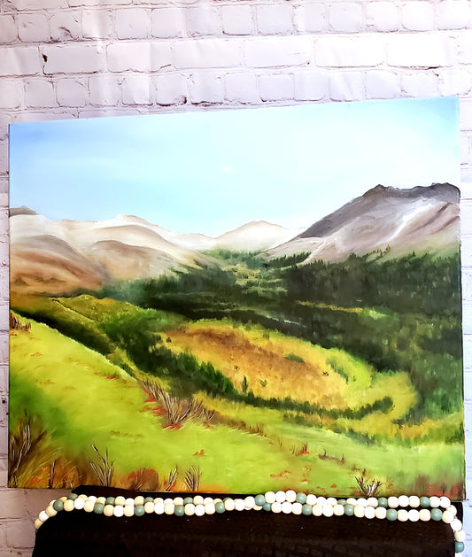 Alaskan valley oil painting