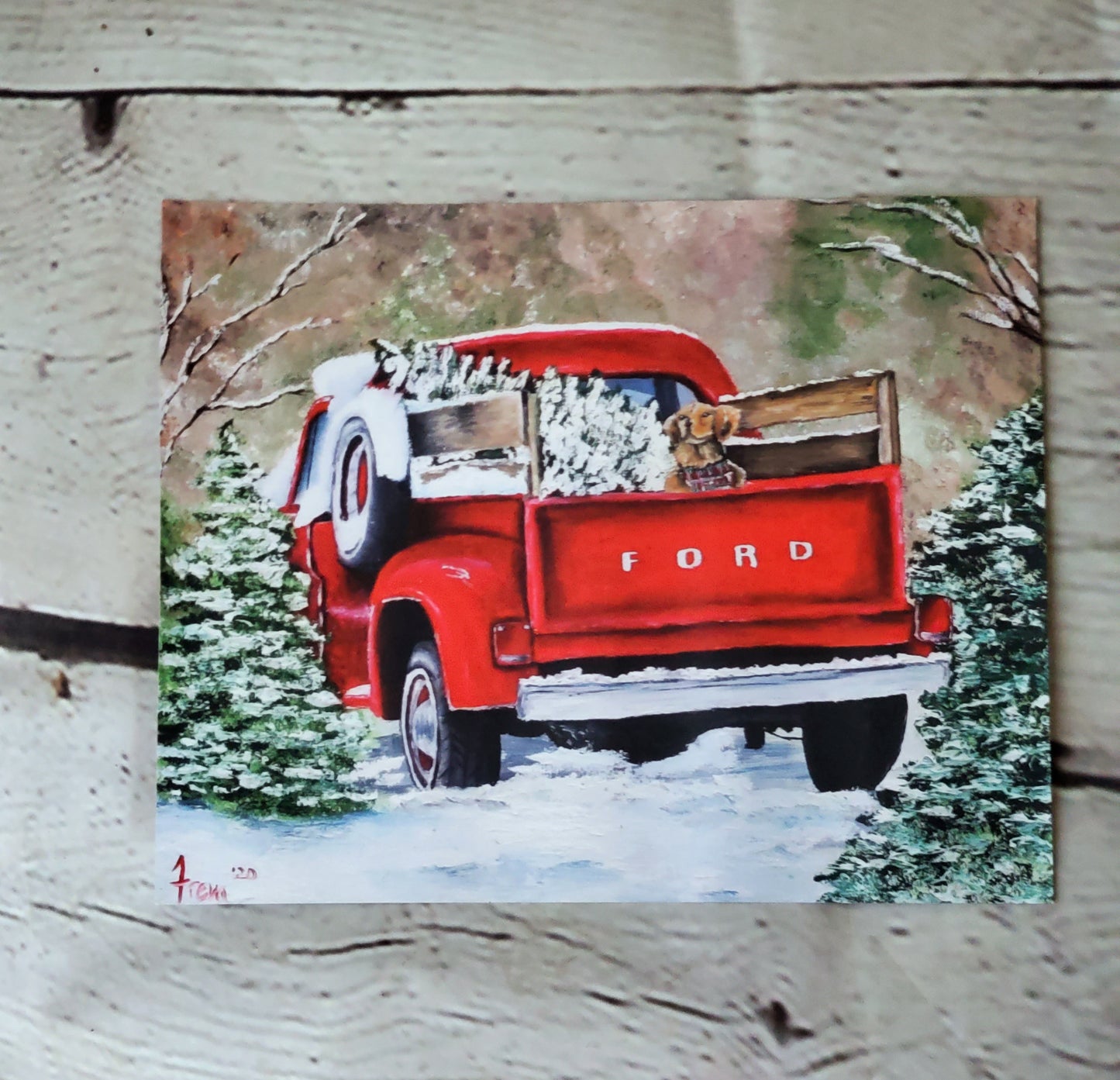 Christmas truck print