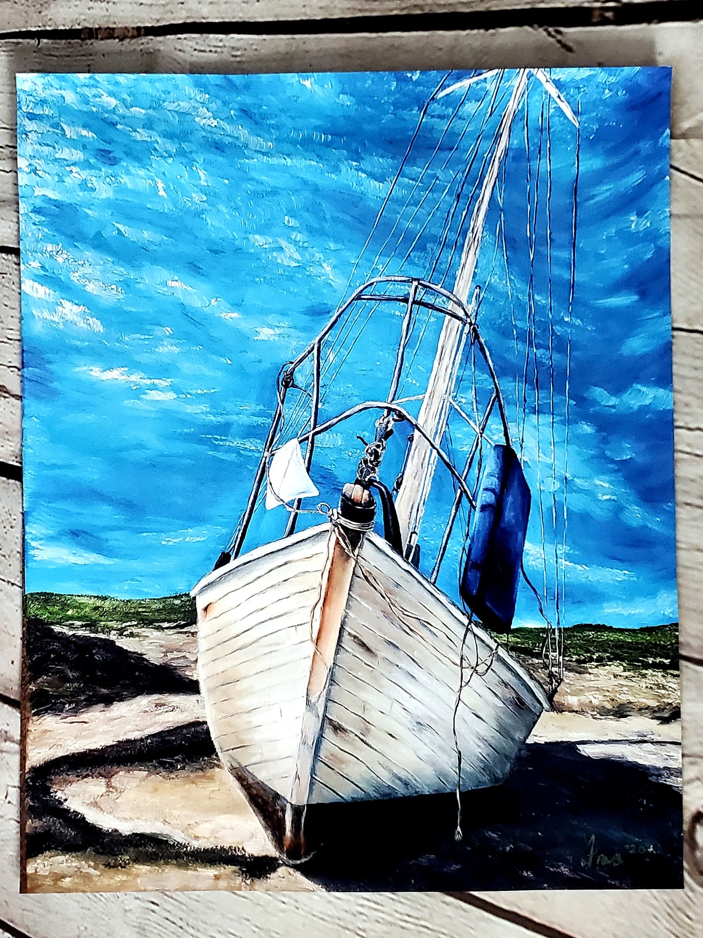 Beached boat print