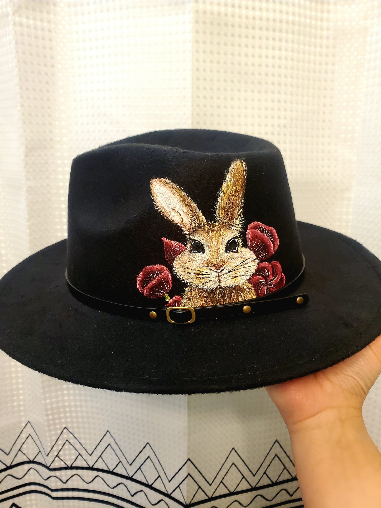 "Mopsy" black bunny hat