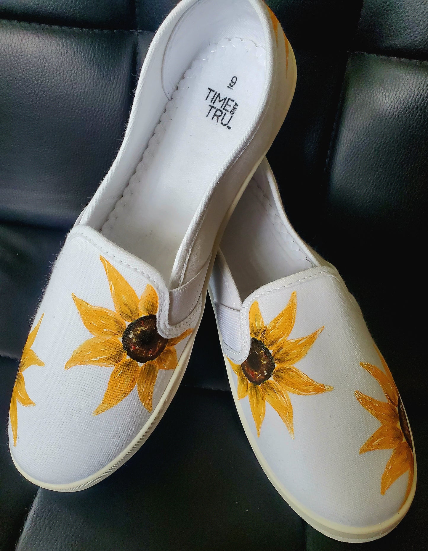 Sunflower painted shoes