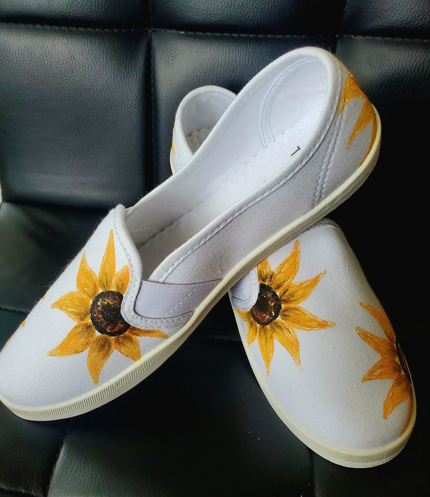 Sunflower painted shoes