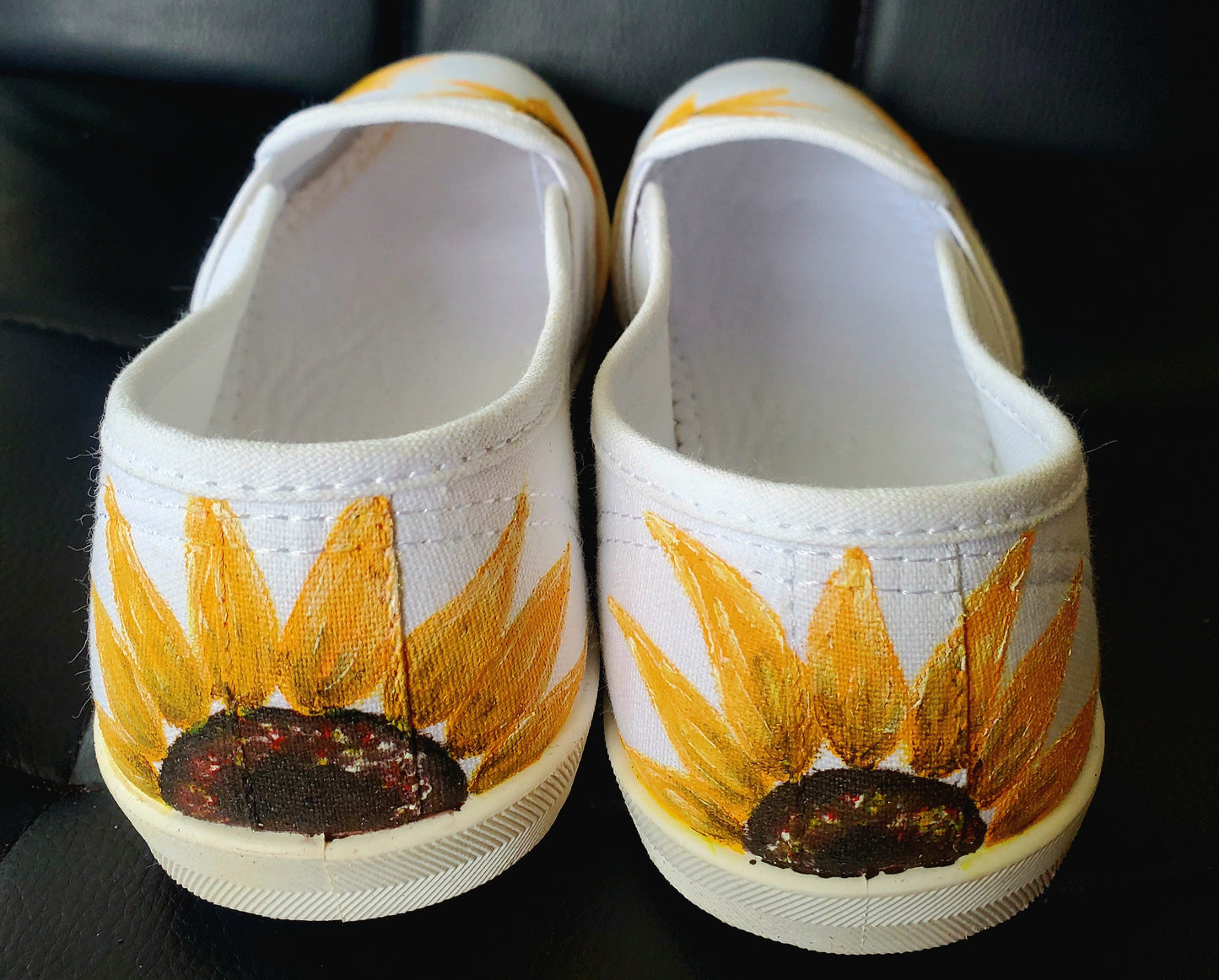 Sunflower painted shoes