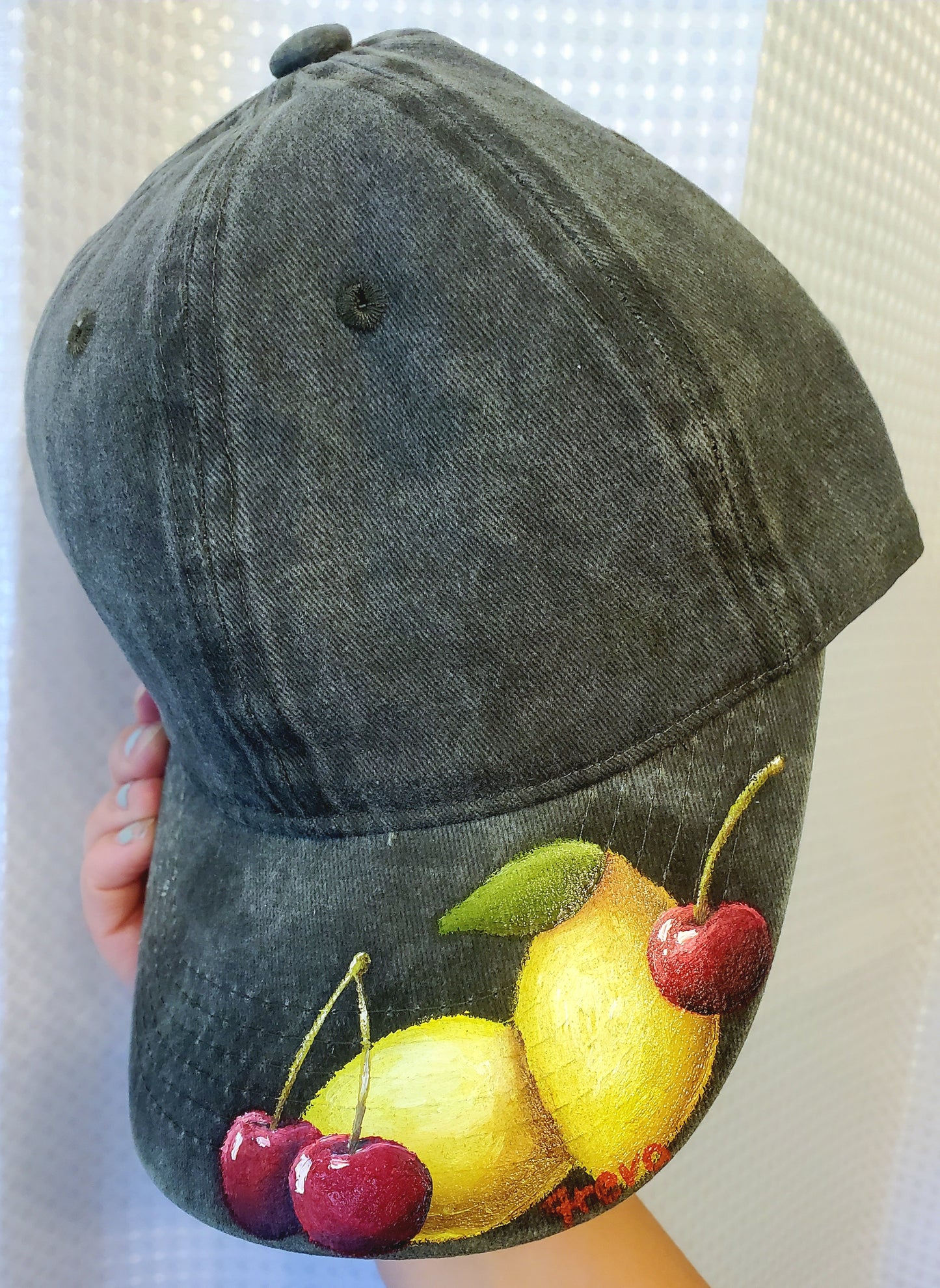 Lemon and cherry baseball hat