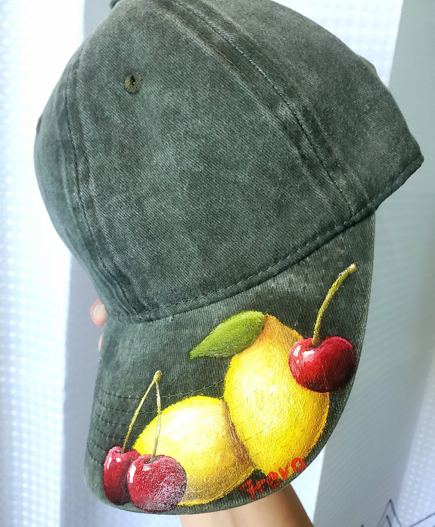 Lemon and cherry baseball hat