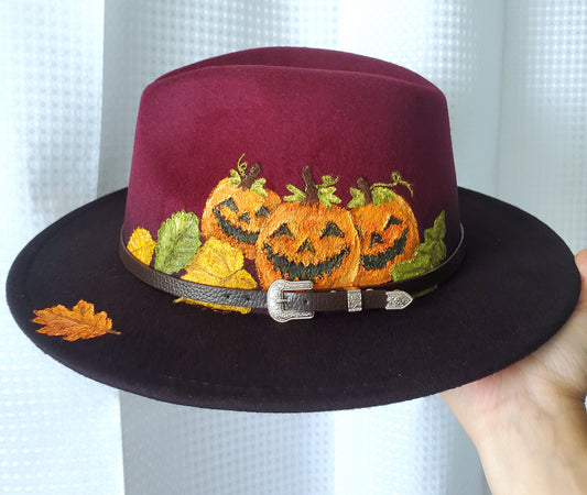 Jack o lantern ombre hat