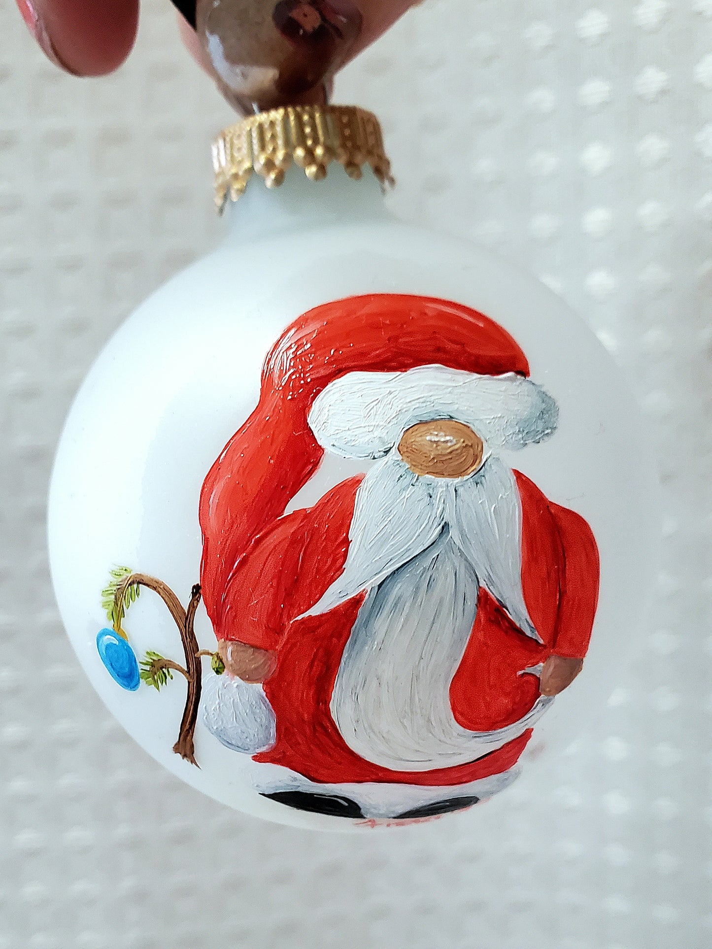 Santa gnome ornament