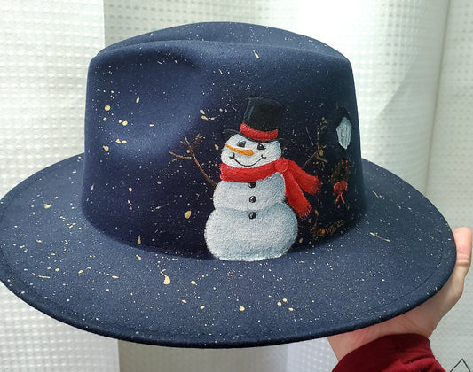 Navy blue snowman hat