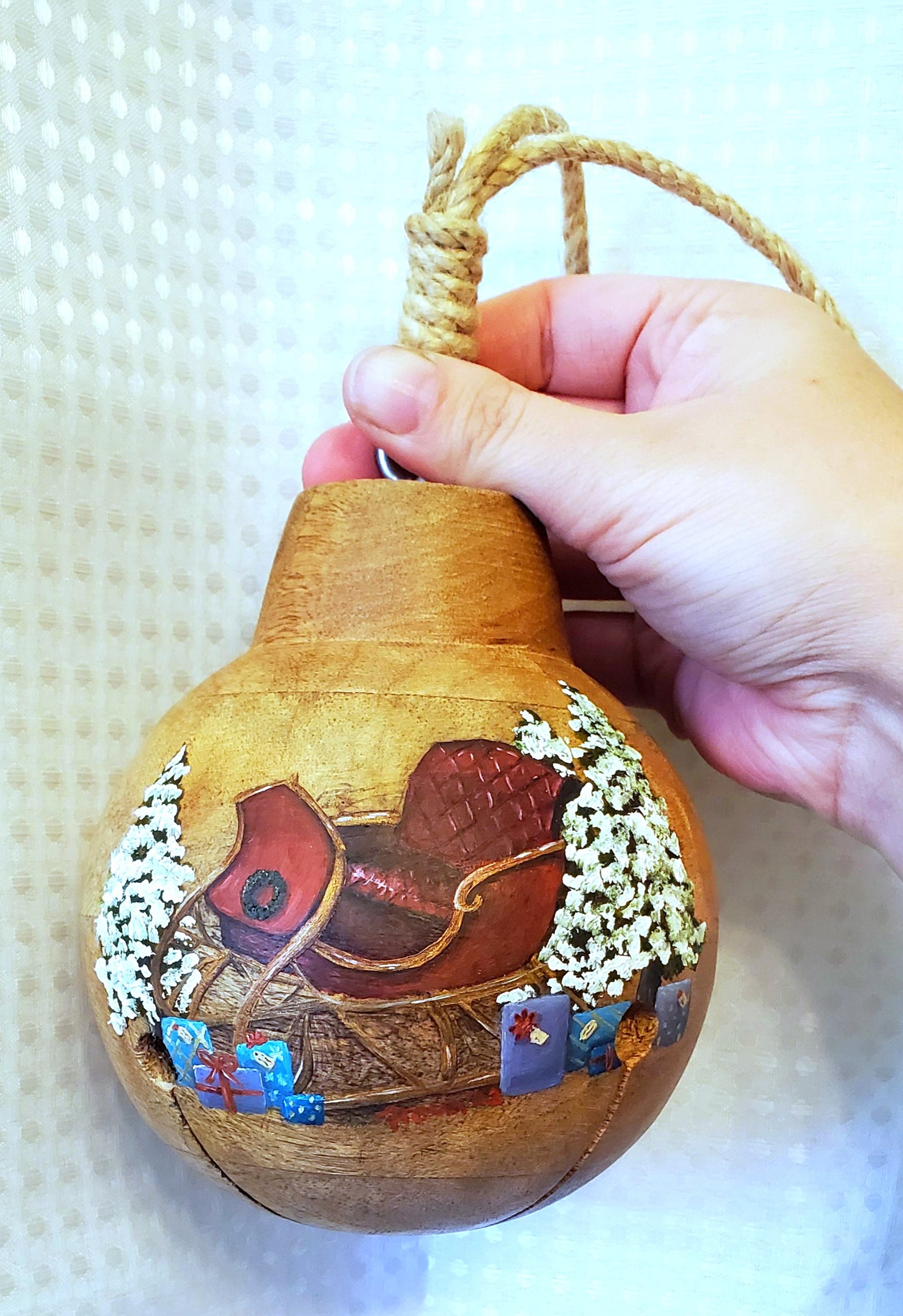 Santas sleigh wooden bell