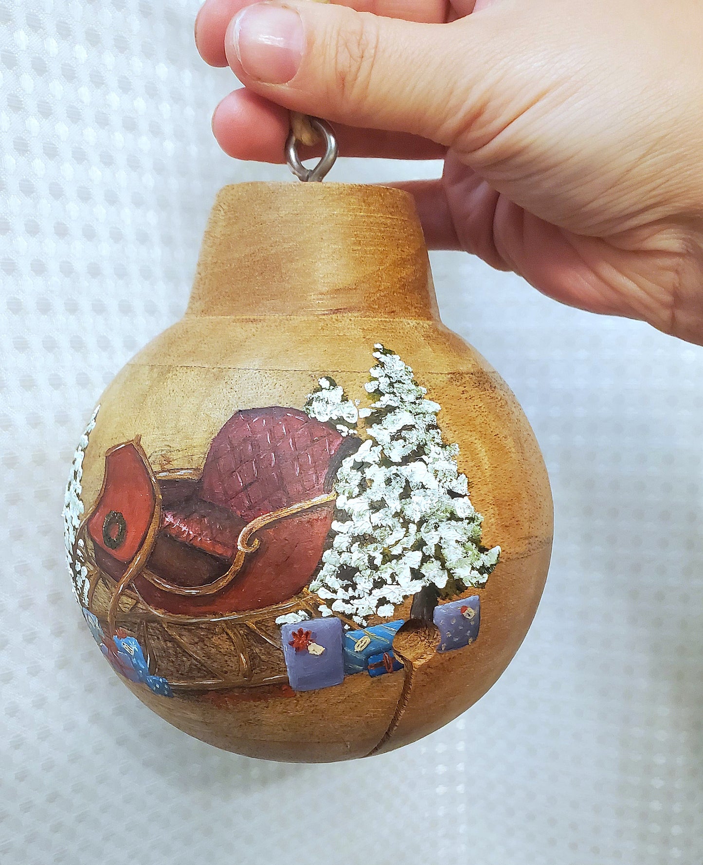 Santas sleigh wooden bell