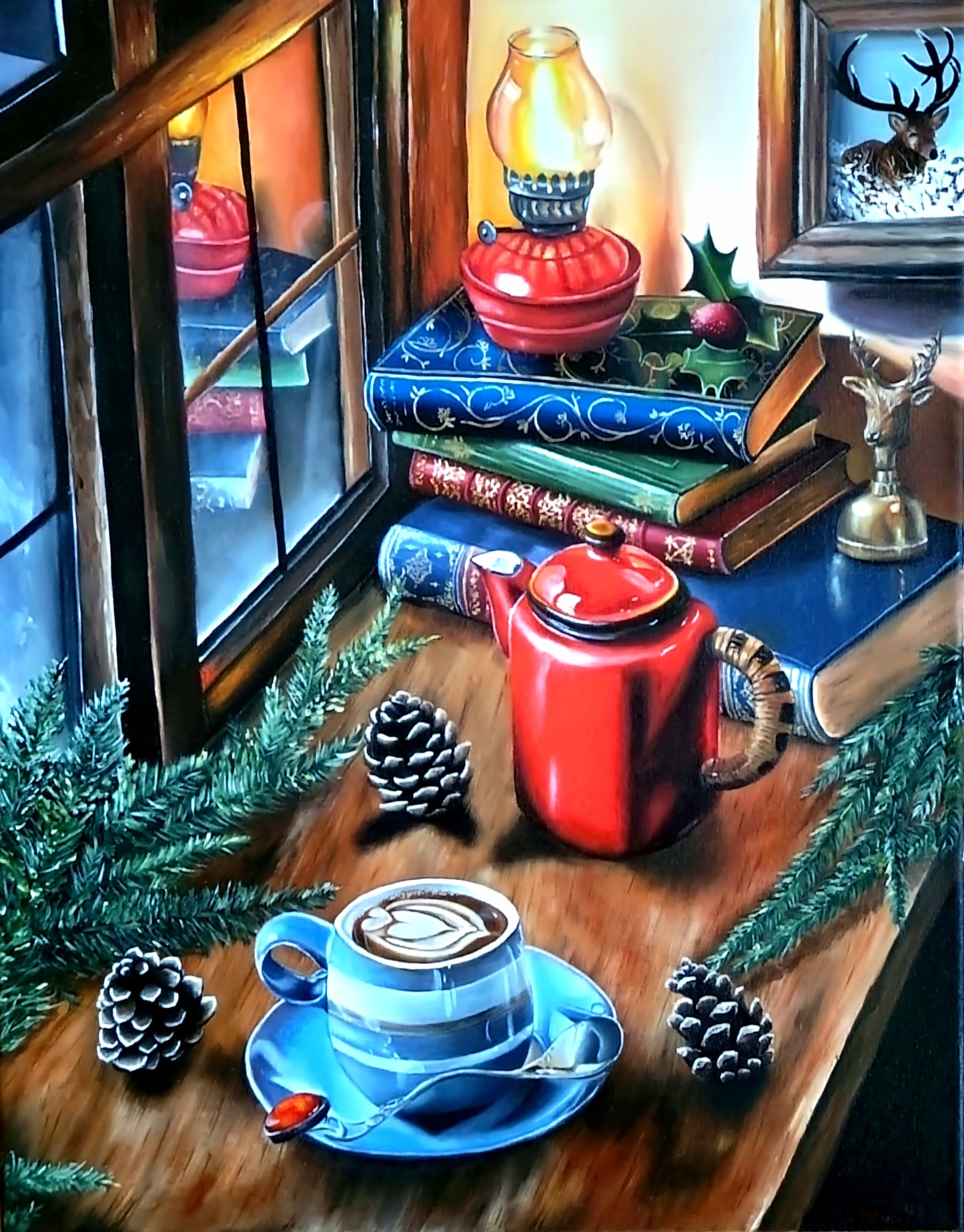 Cozy corner oil painting